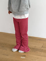 ［plain］Frill stripe leggings
