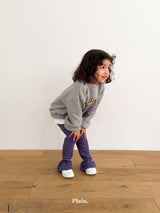 ［plain］Frill stripe leggings