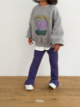 ［plain］Frill stripe leggings