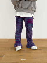 ［plain］Frill stripe leggings