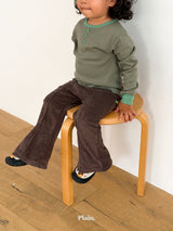 ［plain］Button stripe tee