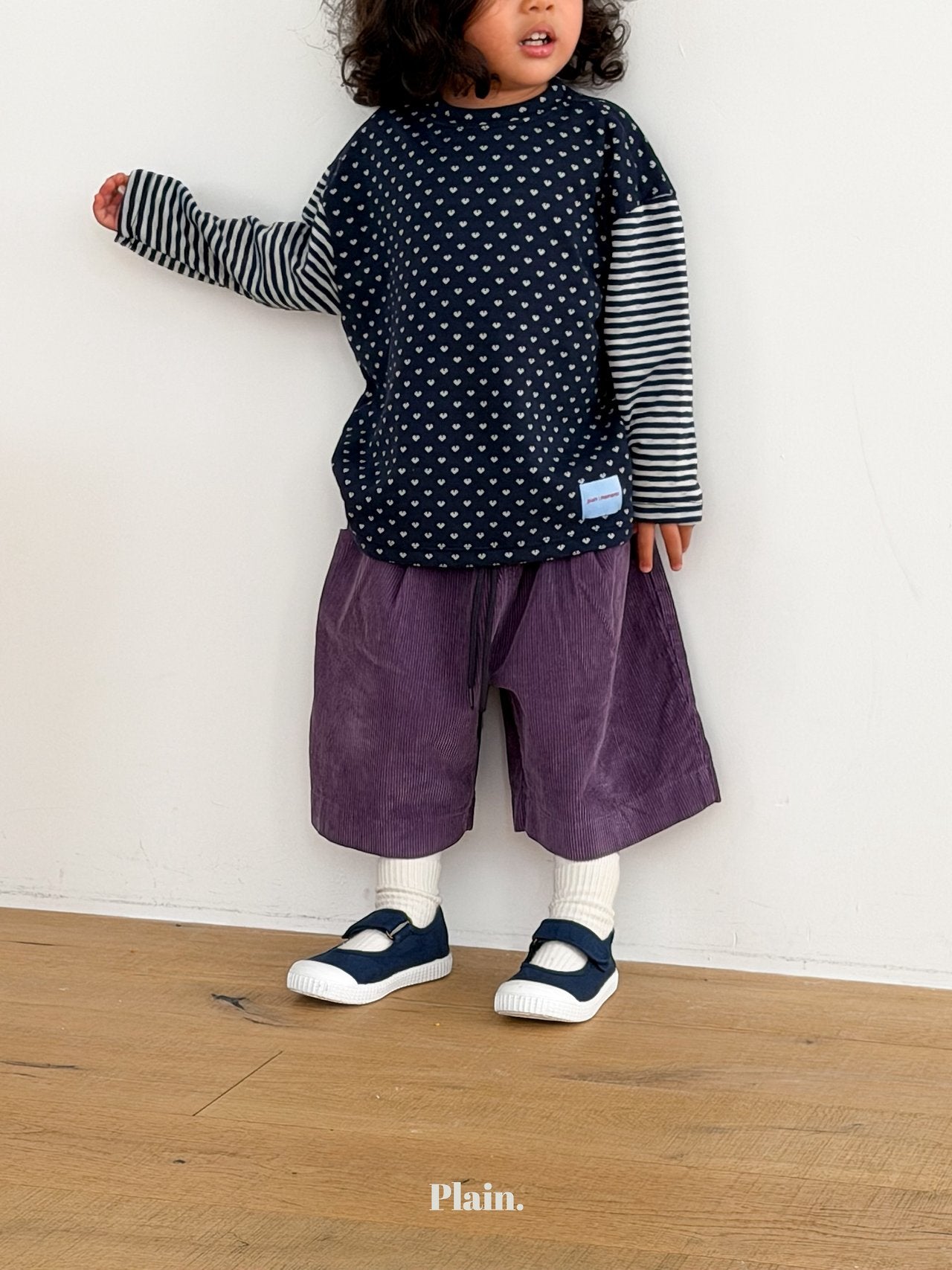 ［plain］Heart stripe tee