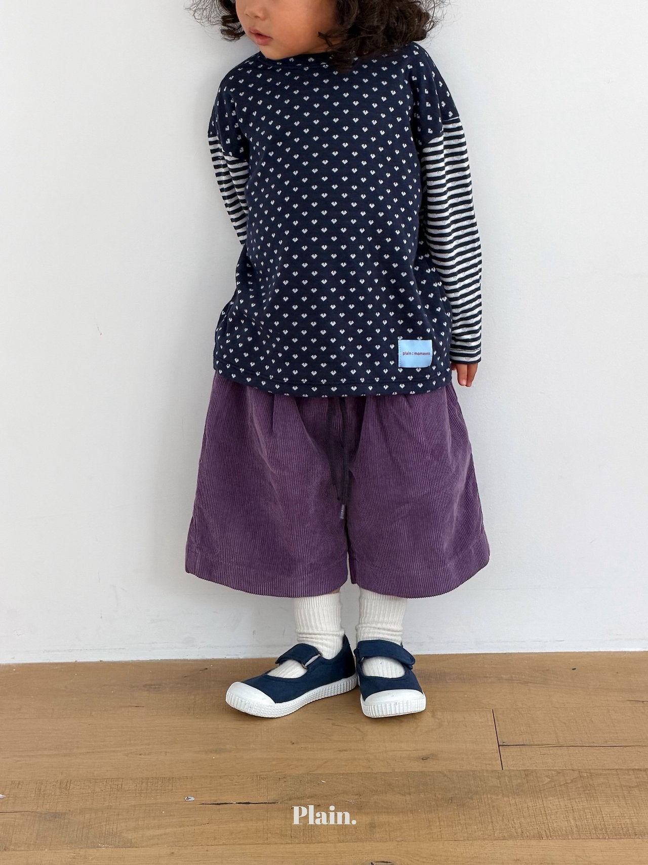 ［plain］Heart stripe tee