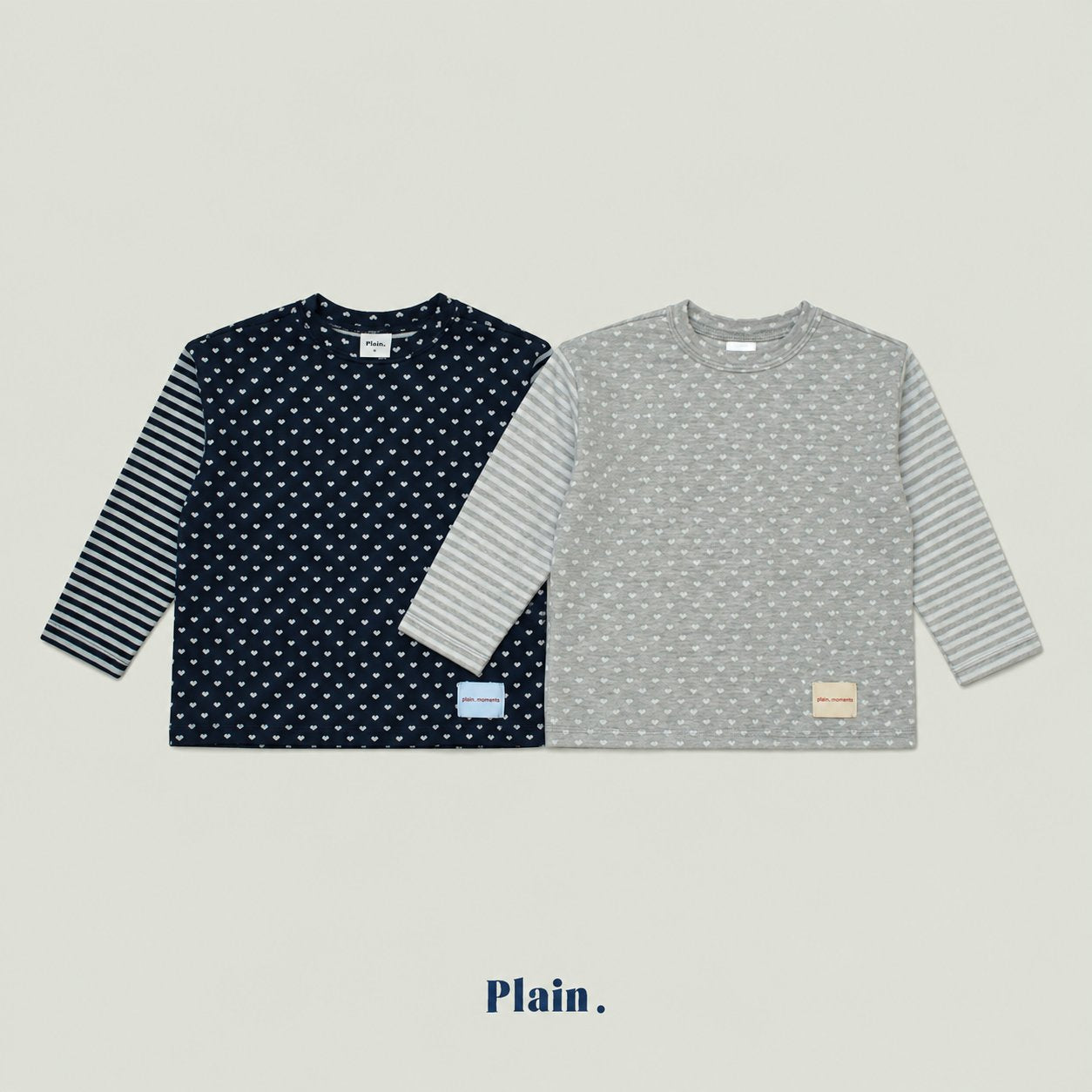 ［plain］Heart stripe tee