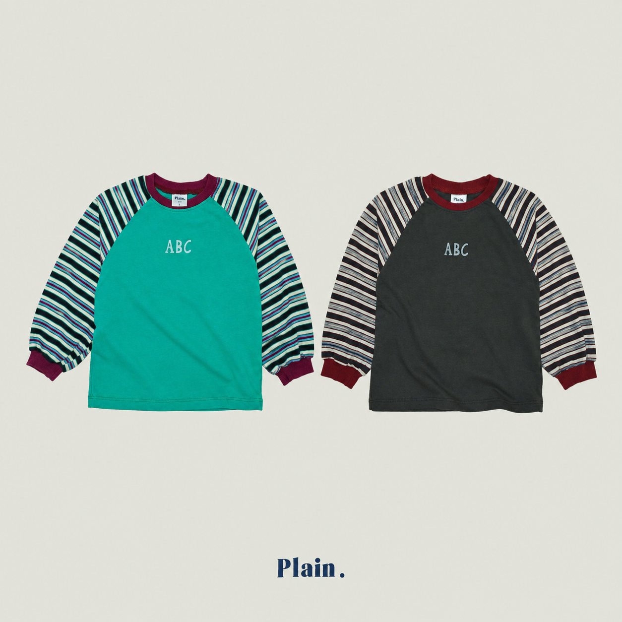 ［plain］ABC raglan tee
