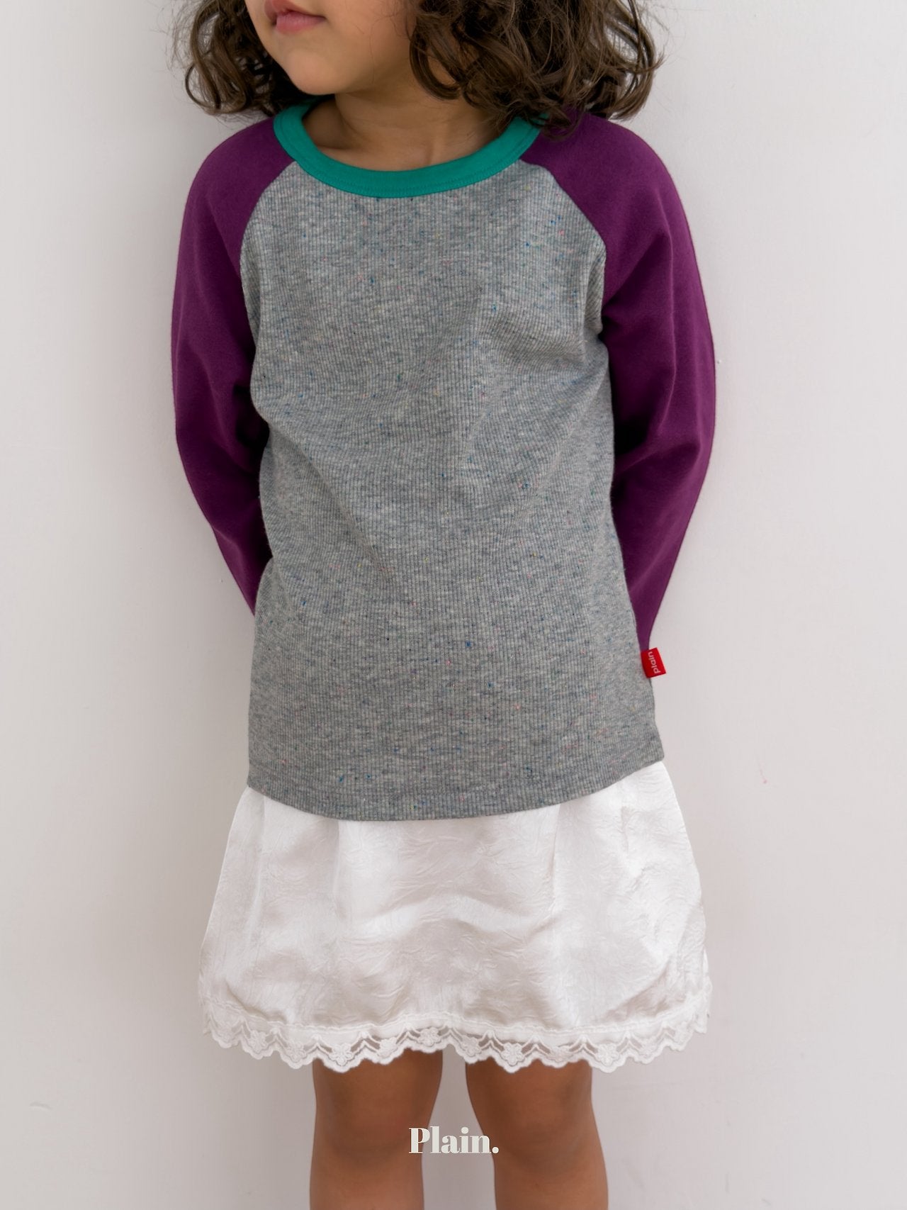 ［plain］ Lace satin skirt