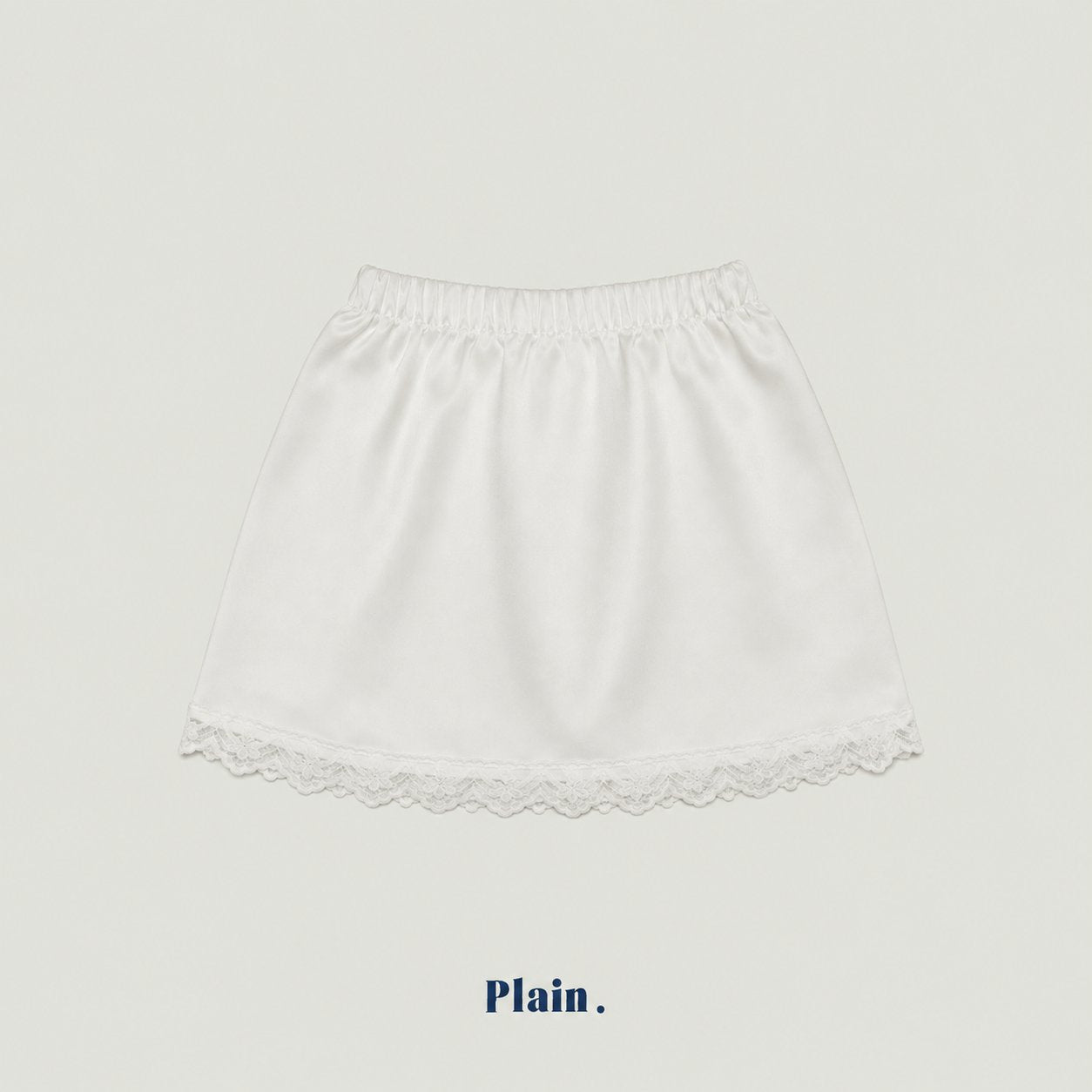 ［plain］ Lace satin skirt