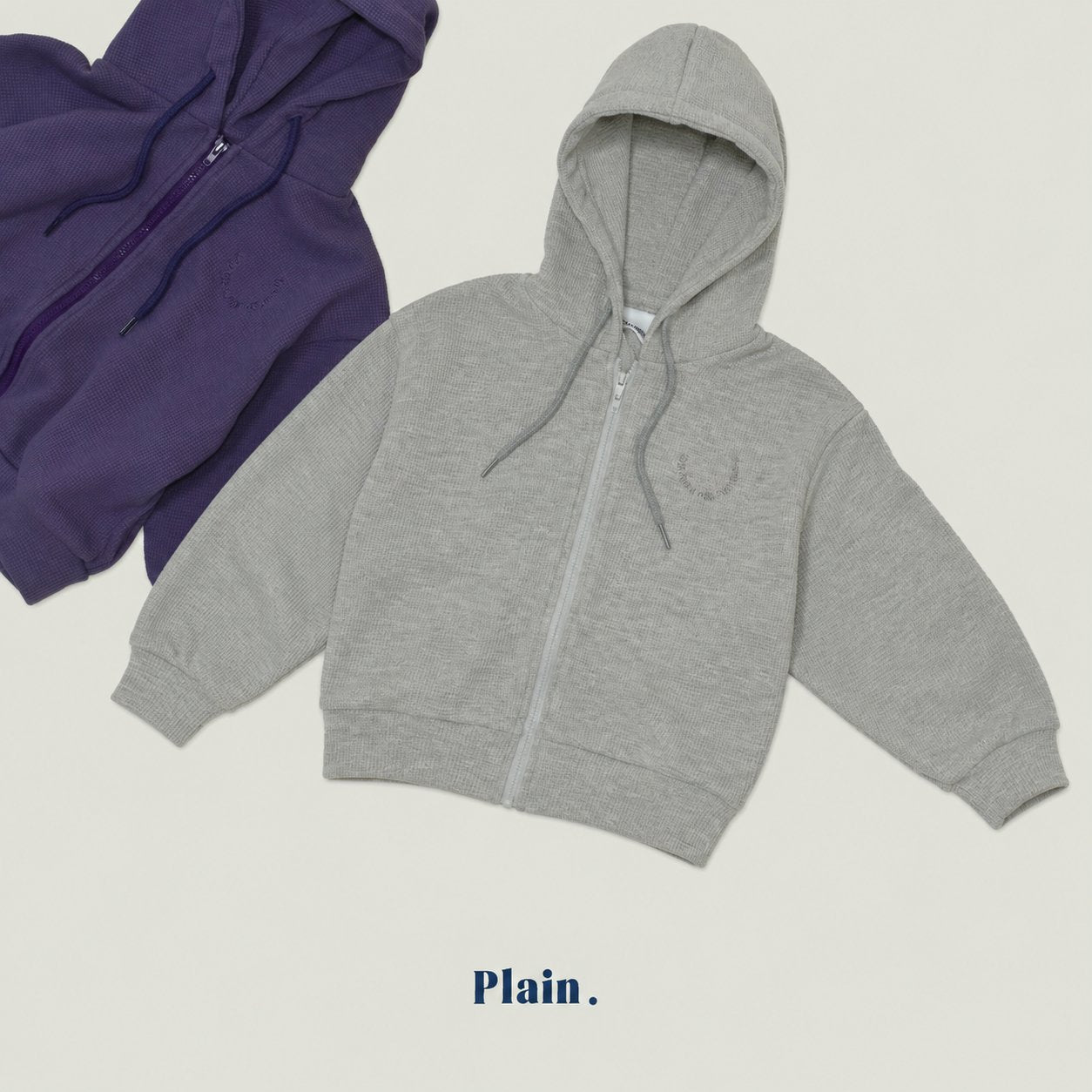 ［plain］Croffle hood zip up