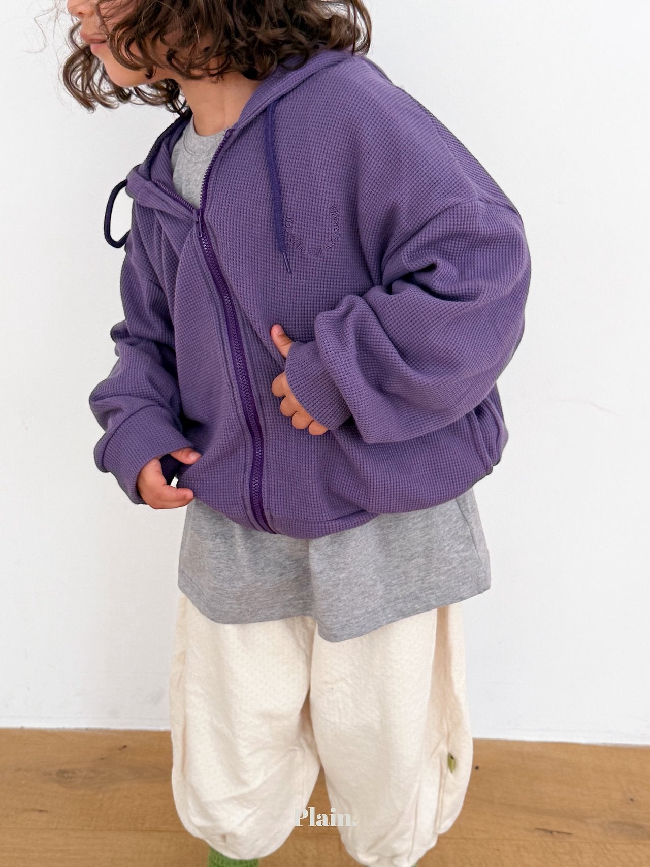 ［plain］Croffle hood zip up