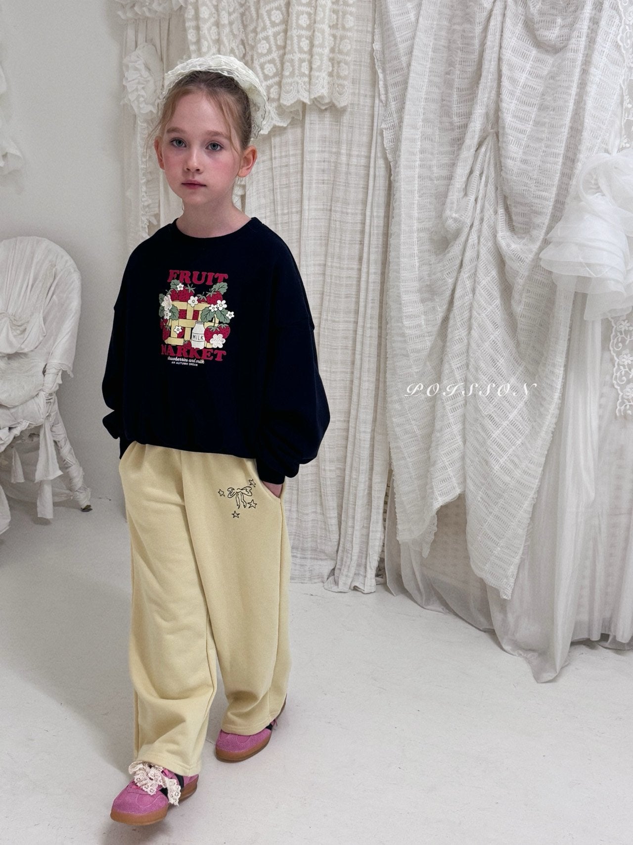 ［poisson］Ribbon embroidery pants