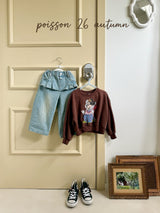 ［poisson］Pleate skirt denim pants