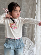 ［poisson］Pleate skirt denim pants