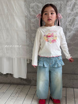 ［poisson］Pleate skirt denim pants