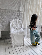 ［poisson］Pleate skirt denim pants