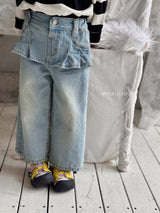 ［poisson］Pleate skirt denim pants
