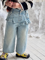 ［poisson］Pleate skirt denim pants