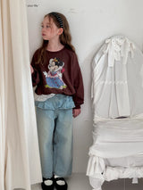［poisson］Pleate skirt denim pants