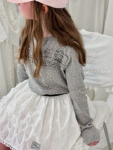 ［poisson］Eyelet frill tee