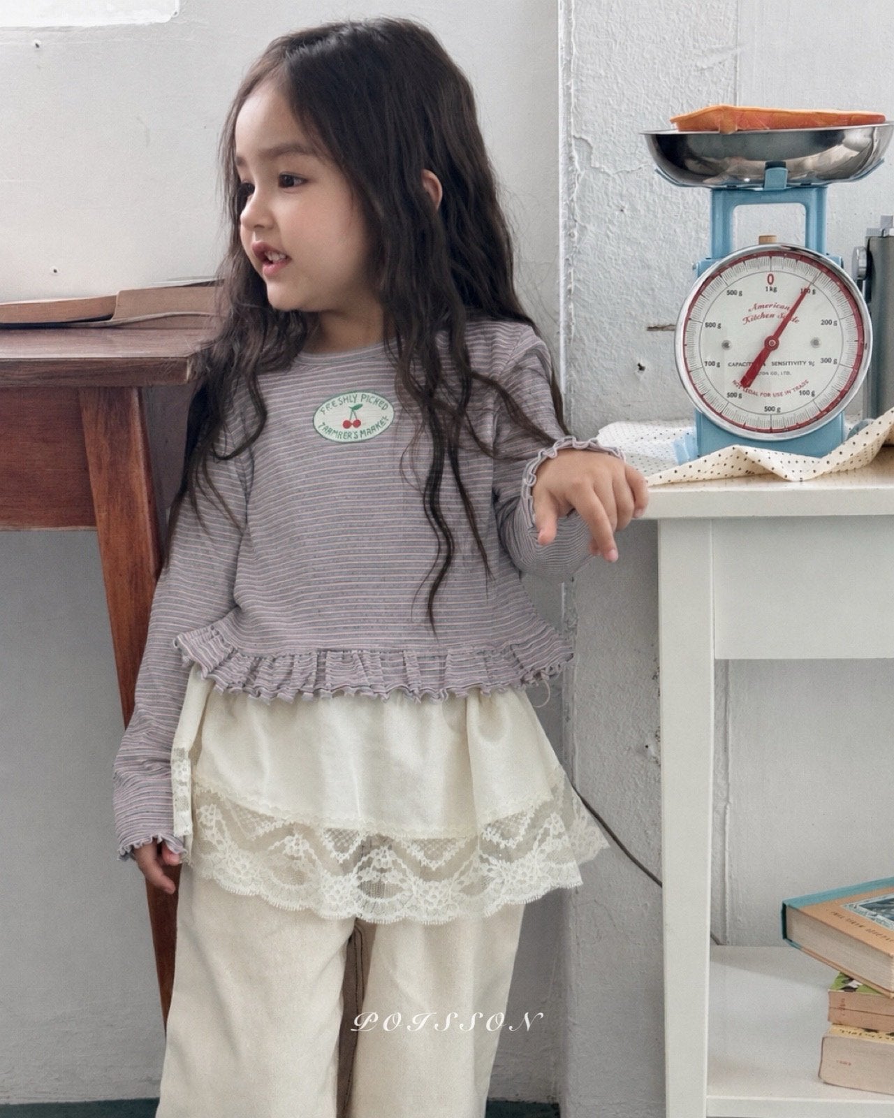 ［poisson］Cherry market frill tee