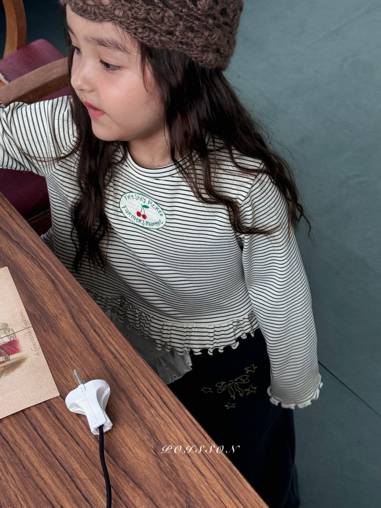 ［poisson］Cherry market frill tee