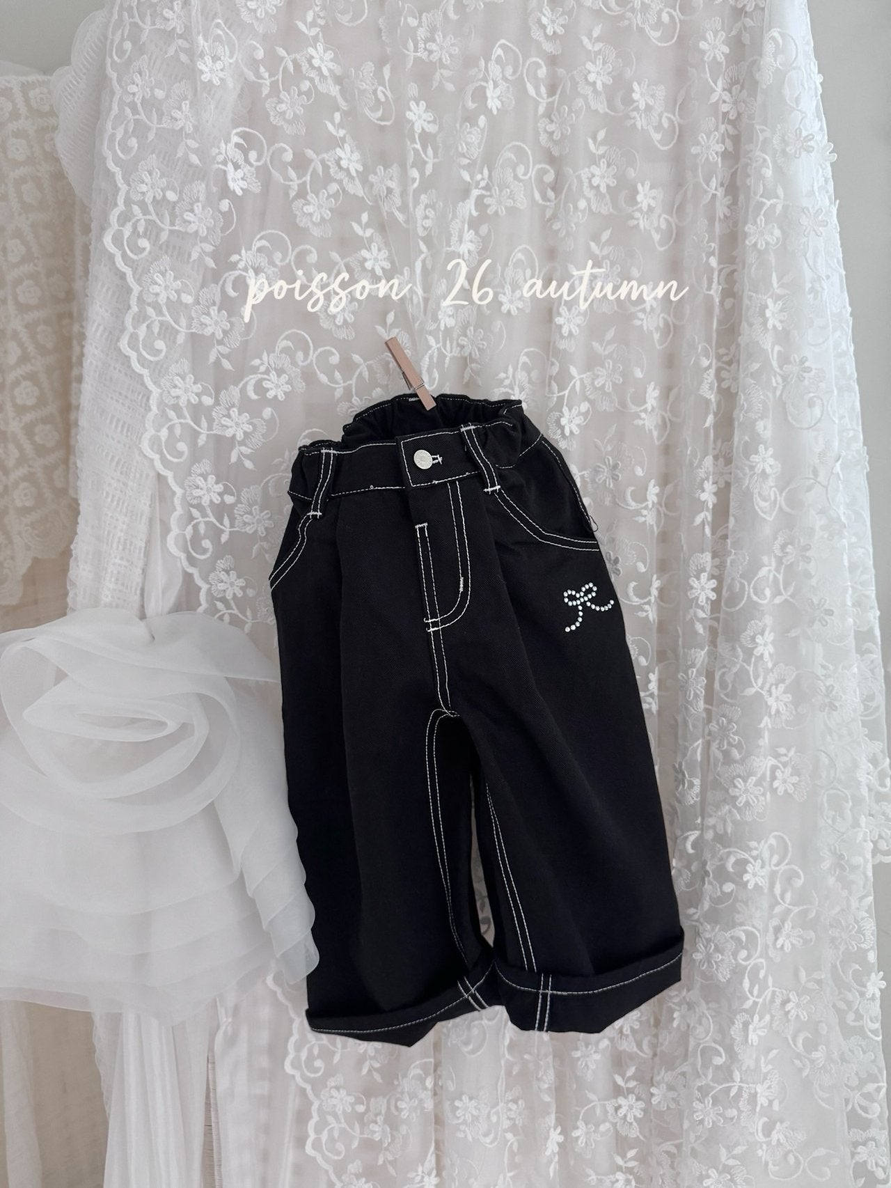 ［poisson］Ribbon stone pants