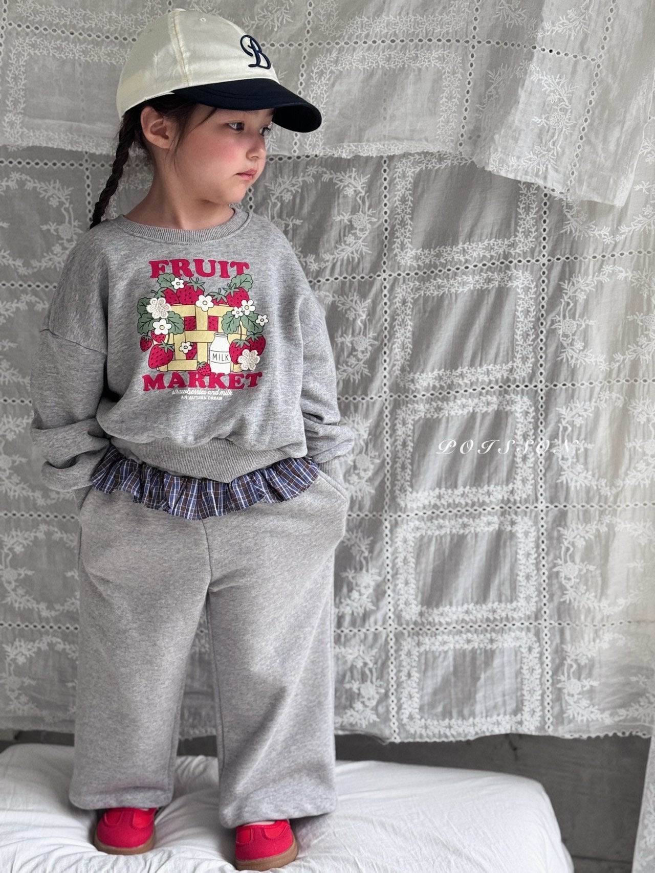 ［poisson］Check frill pants