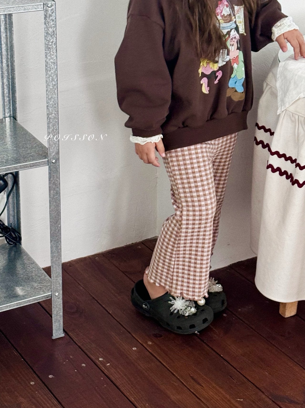 ［poisson］Elodie check flare pants