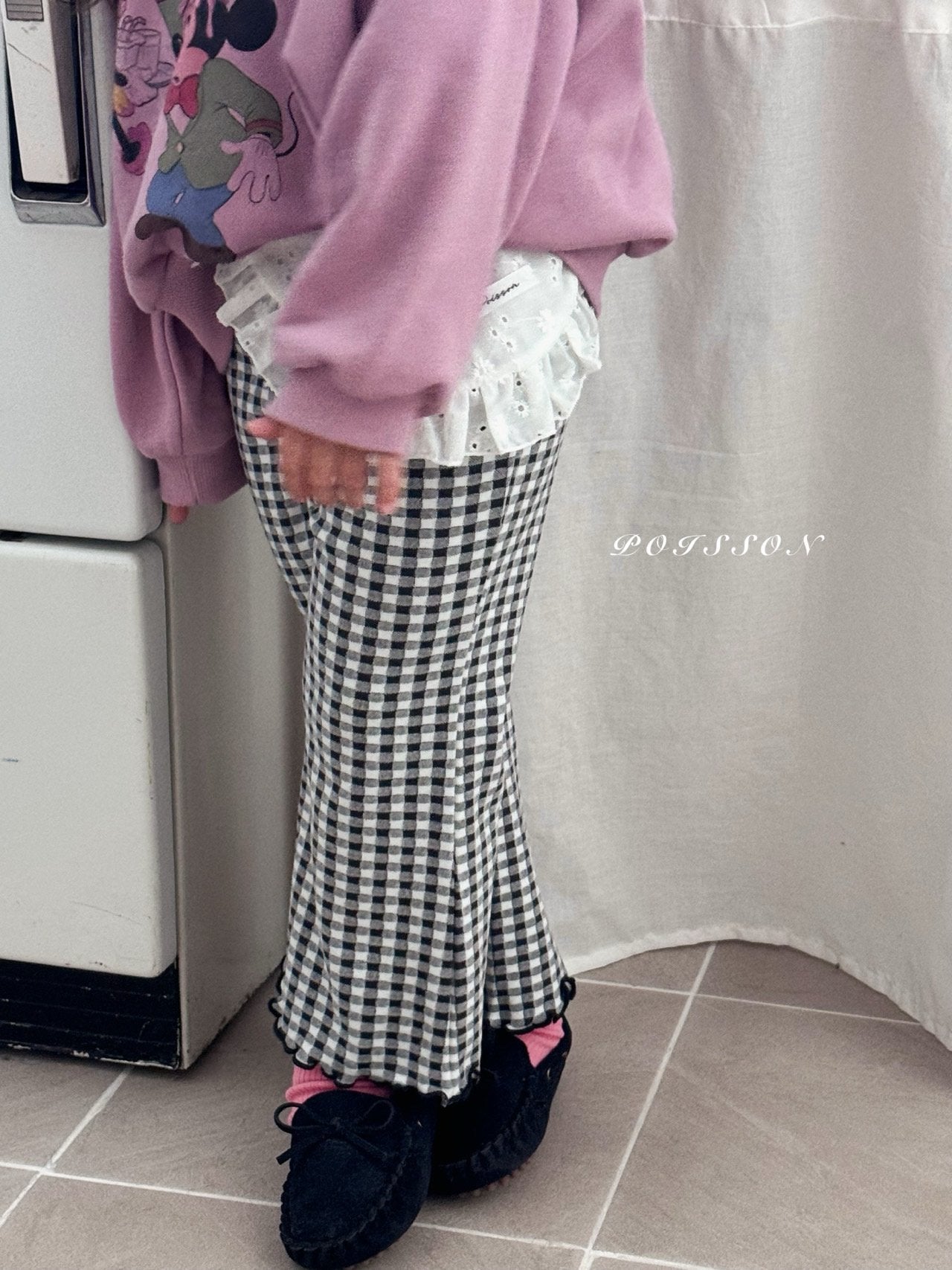 ［poisson］Elodie check flare pants