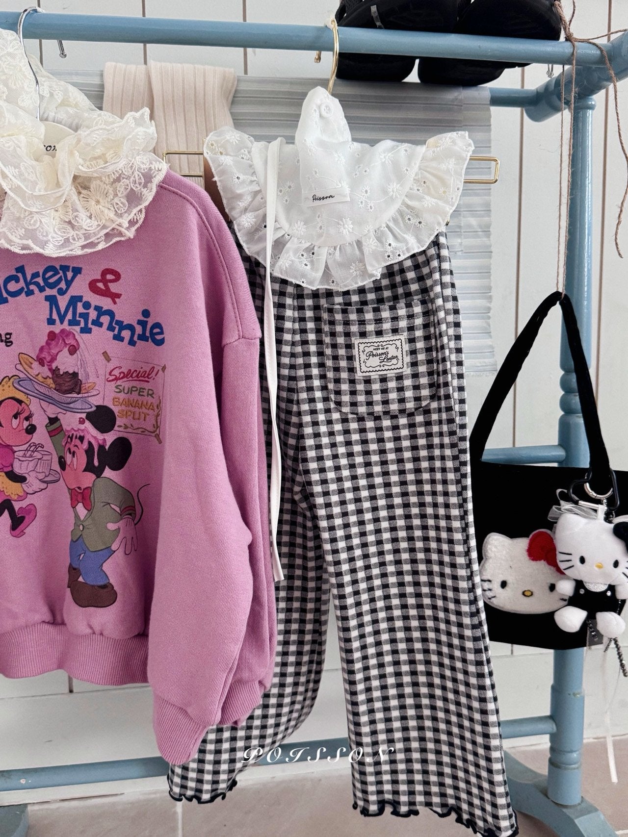 ［poisson］Elodie check flare pants