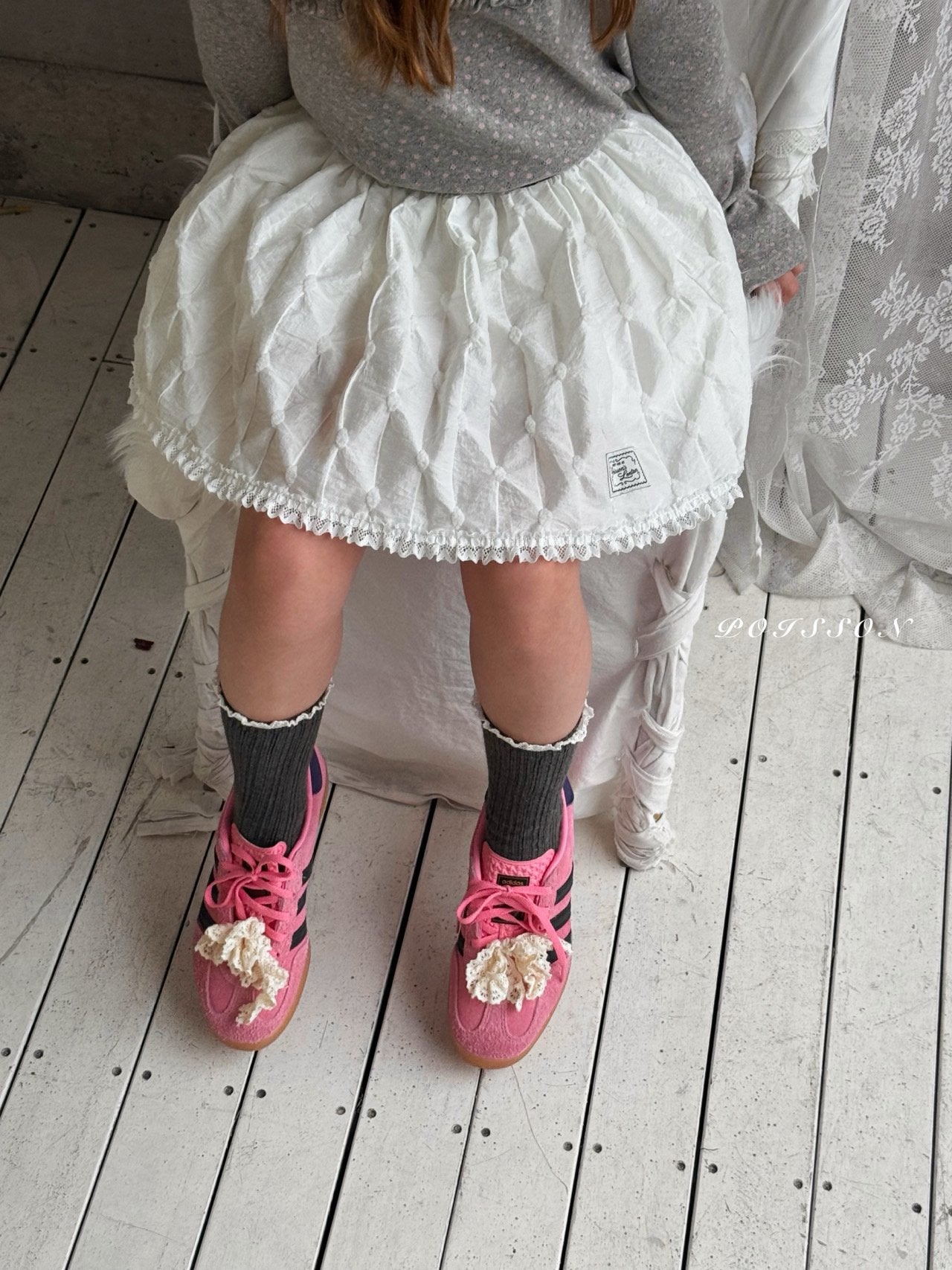［poisson］Release lace skirt pants