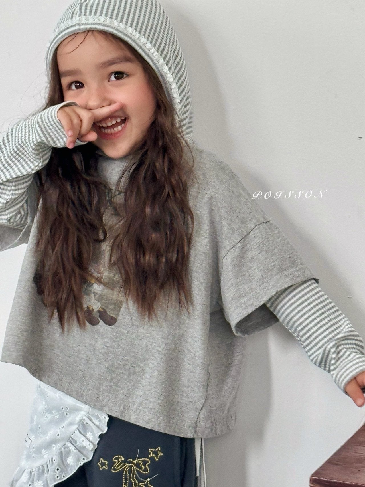 ［poisson］Stripe hood tee