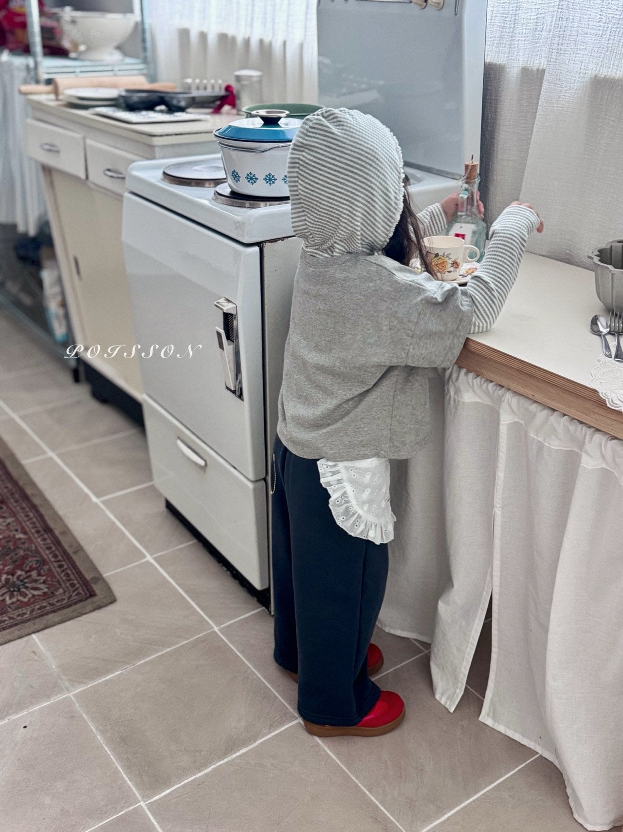 ［poisson］Stripe hood tee