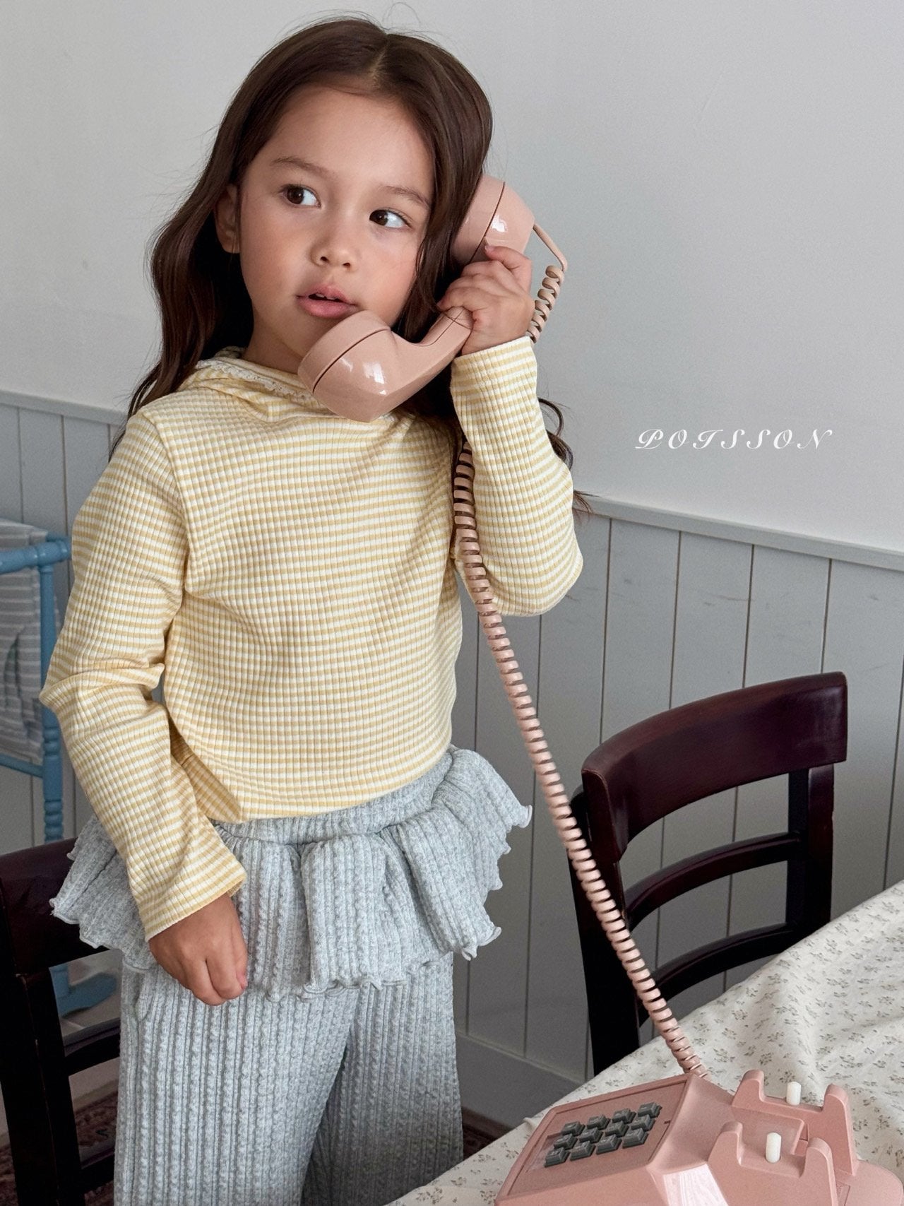 ［poisson］Stripe hood tee