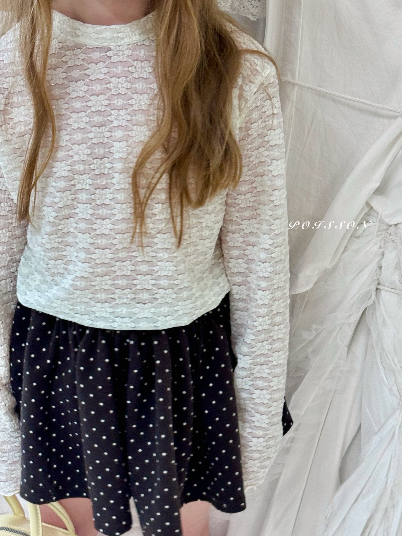 ［poisson］Flower lace layered tee