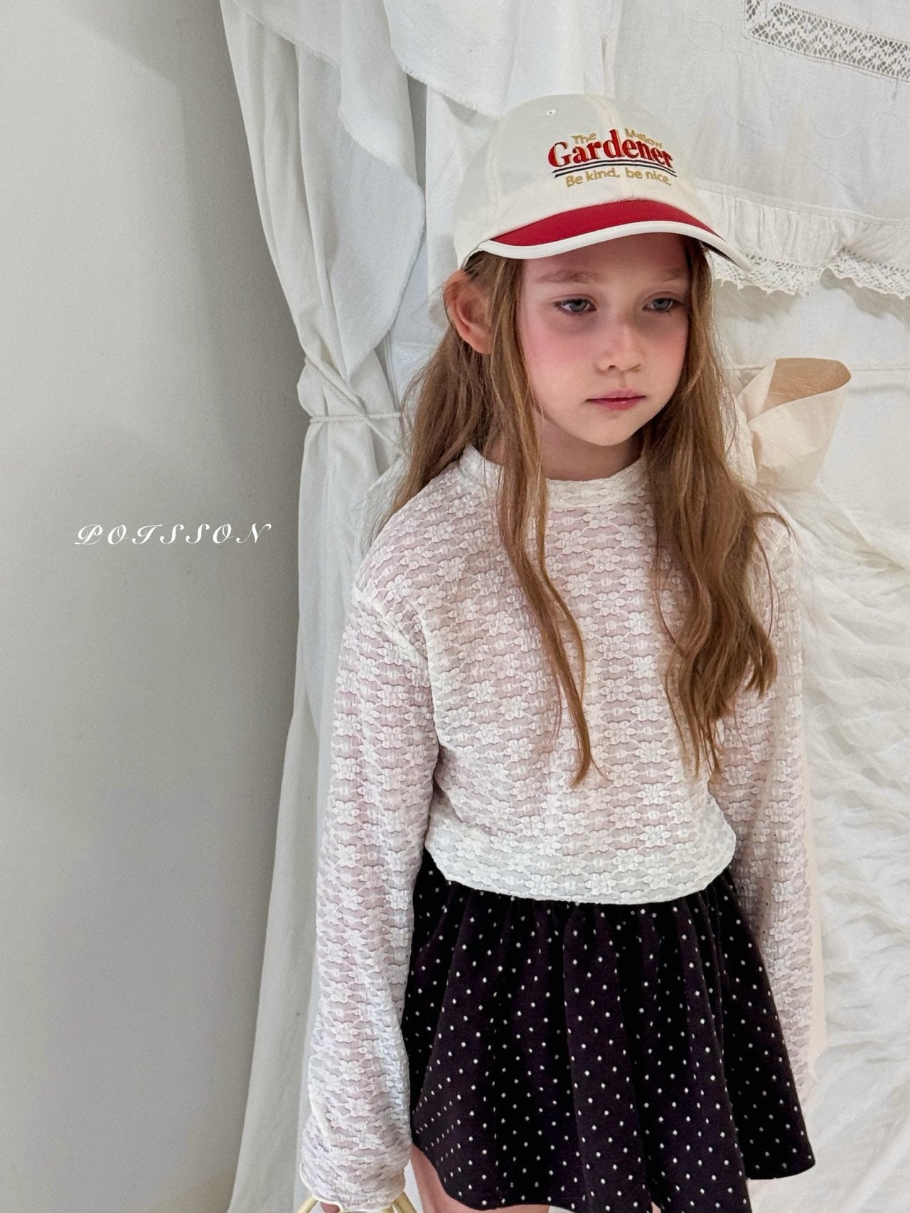 ［poisson］Flower lace layered tee