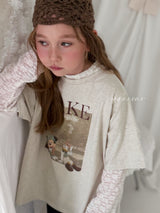 ［poisson］Flower lace layered tee