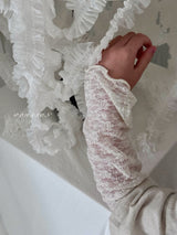 ［poisson］Flower lace layered tee