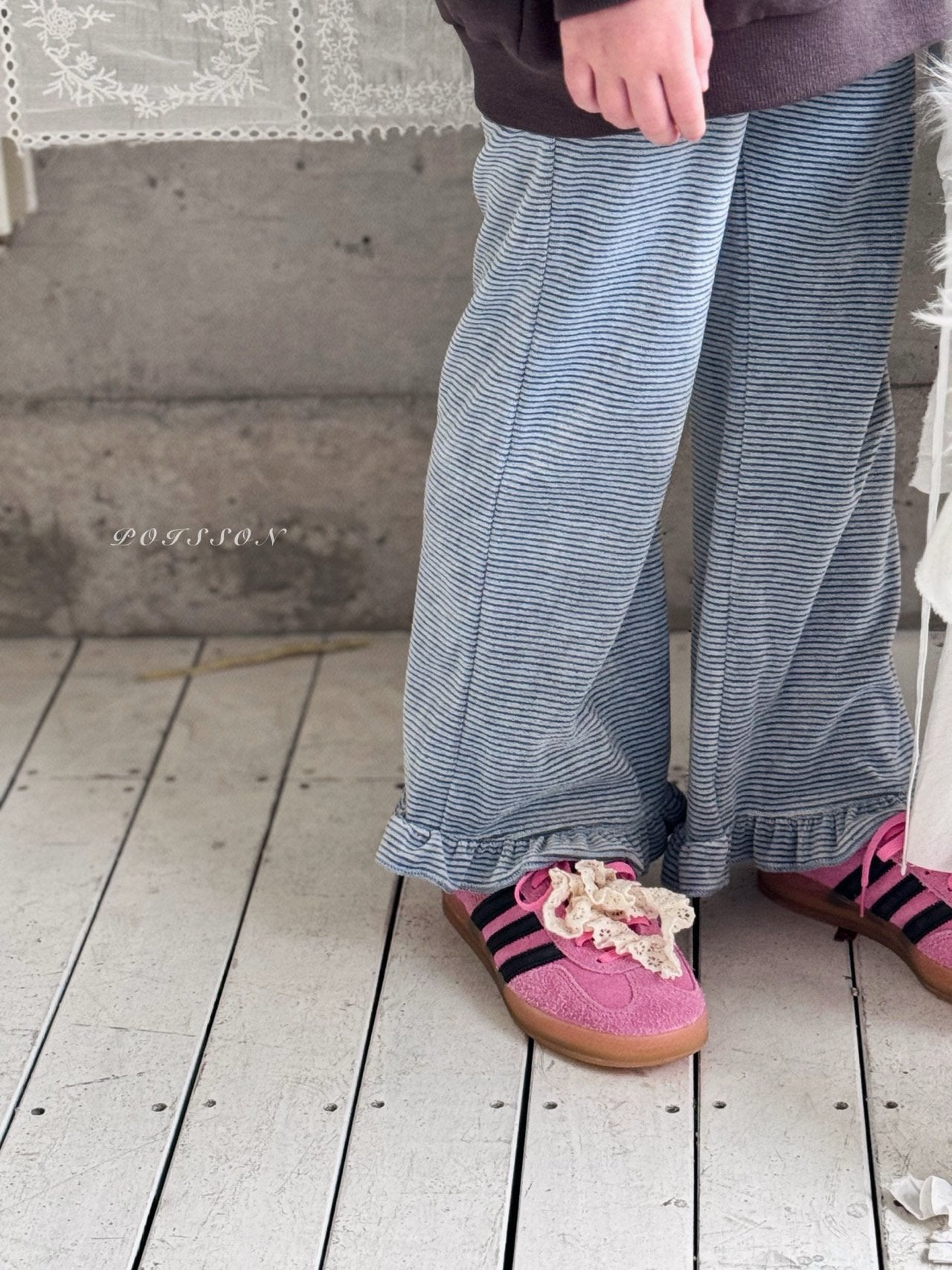 ［poisson］Frill stripe flare pants