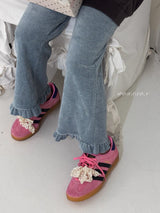 ［poisson］Frill stripe flare pants