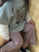 ［poisson］Frill stripe flare pants