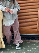 ［poisson］Frill stripe flare pants