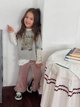 ［poisson］Frill stripe flare pants