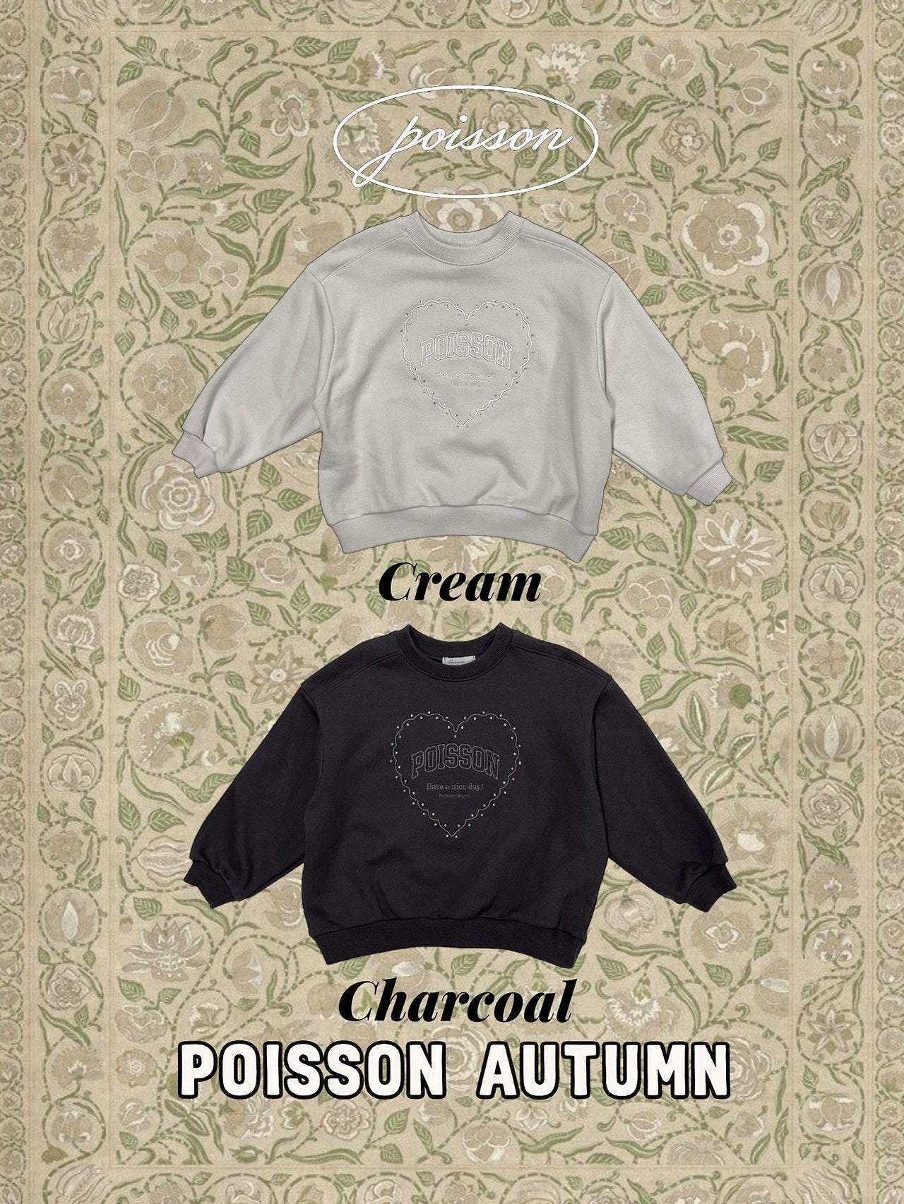 ［poisson］Poisson embroidery sweatshirt