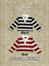 ［poisson］Stripe collar tee
