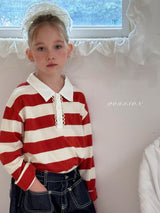 ［poisson］Stripe collar tee