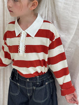 ［poisson］Stripe collar tee
