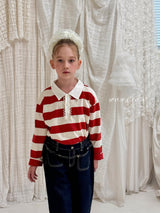 ［poisson］Stripe collar tee