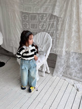 ［poisson］Stripe collar tee