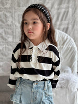 ［poisson］Stripe collar tee
