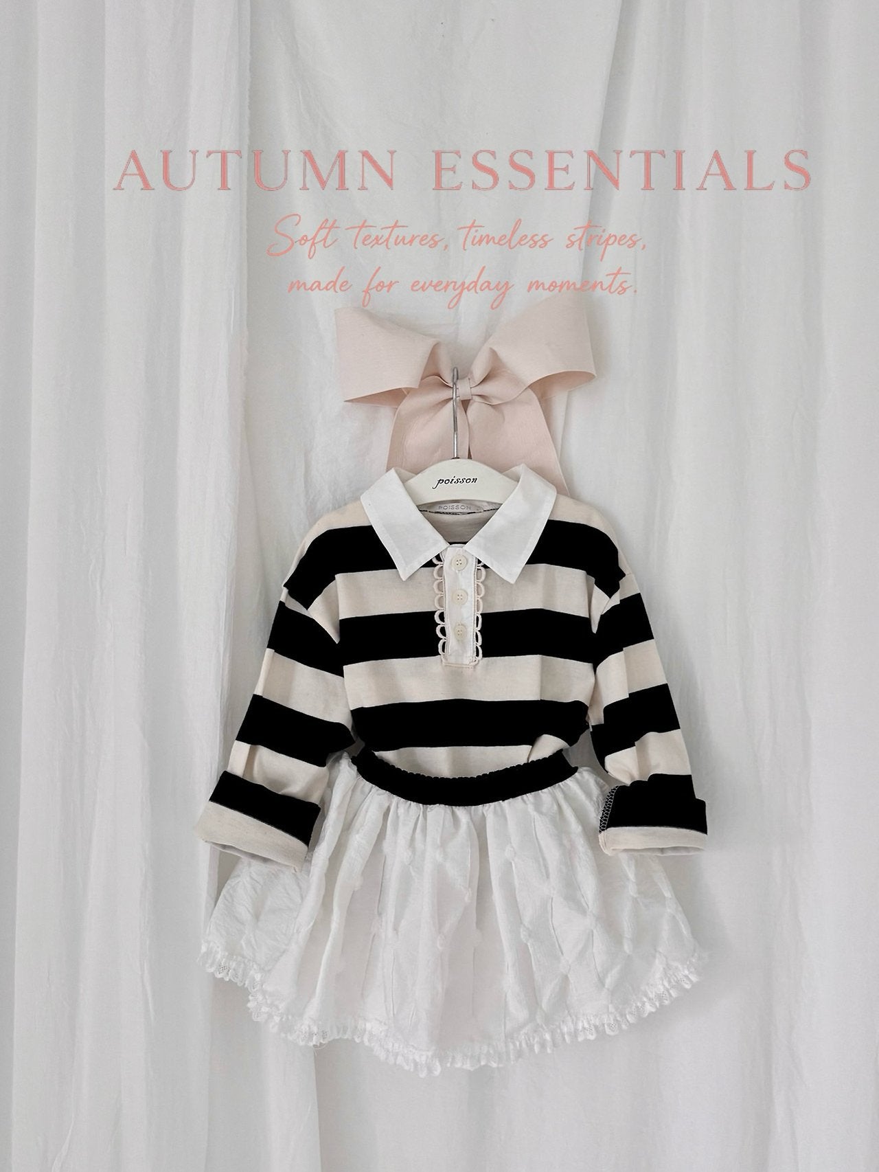 ［poisson］Stripe collar tee